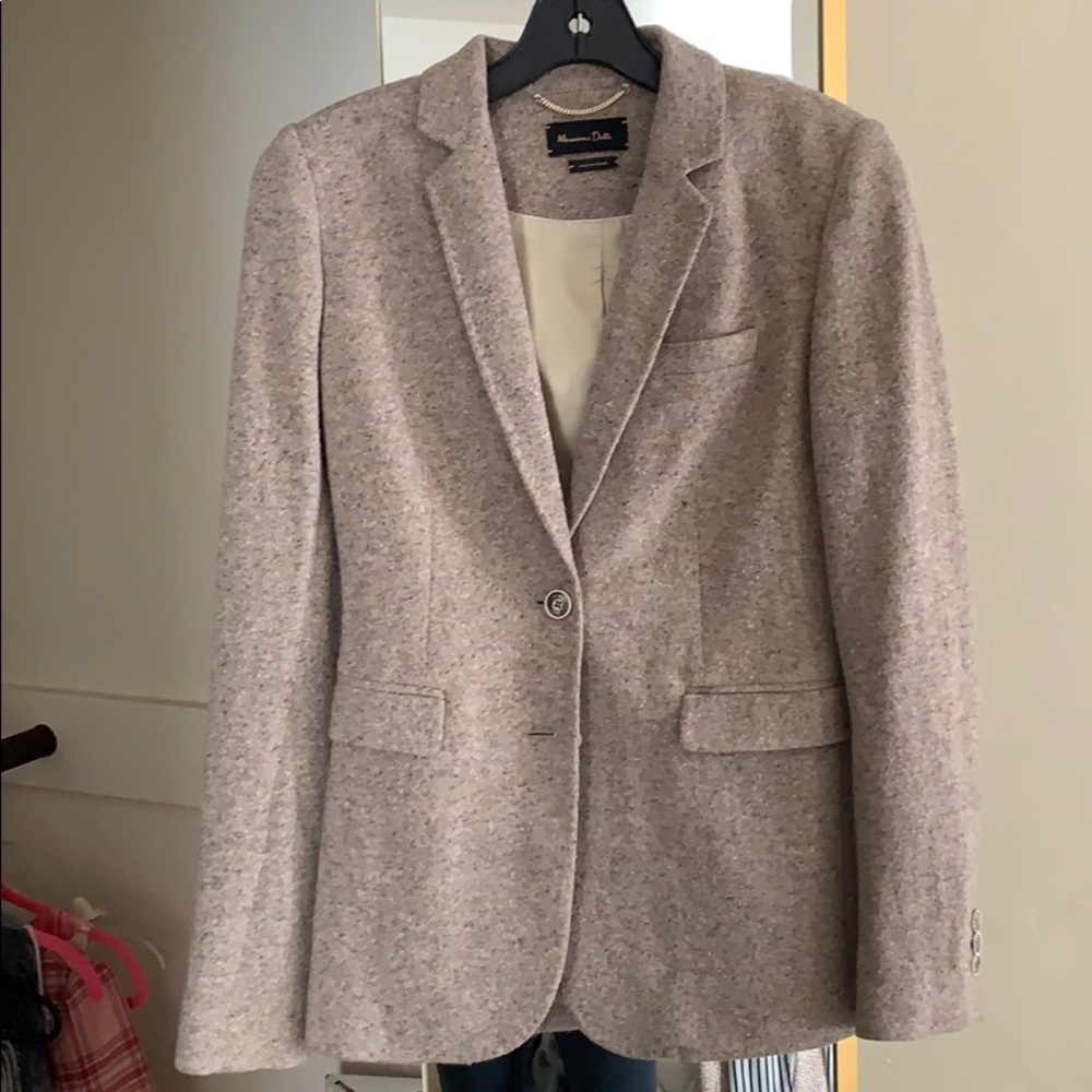 Massimo Dutti beautiful wool blazer in Oatmeal